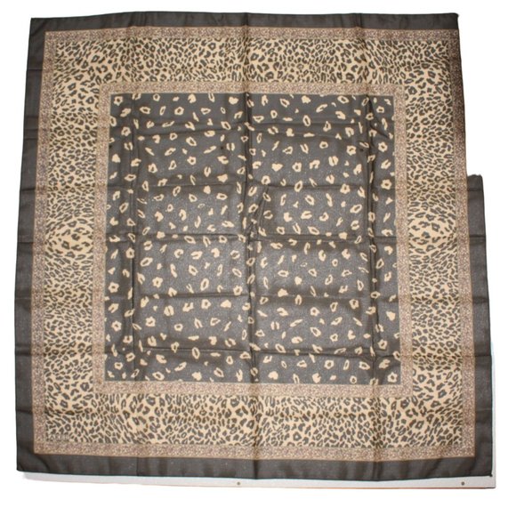 Akel Multicolor Animal Print Jacquard Style Polyester Square Scarf Neckerch - Picture 1 of 7